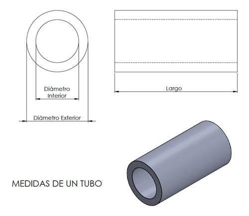 Grilon Con MoS2 Tube (Black), PA6+MoS2 Ø60/30x1000mm 1