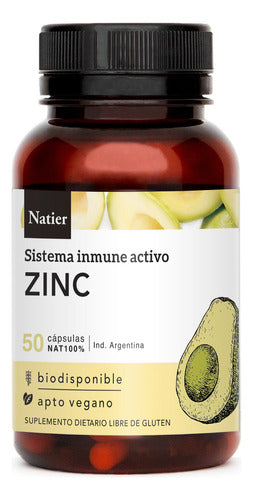 Natier Vegan Natural Zinc Supplement X 50 Capsules 0