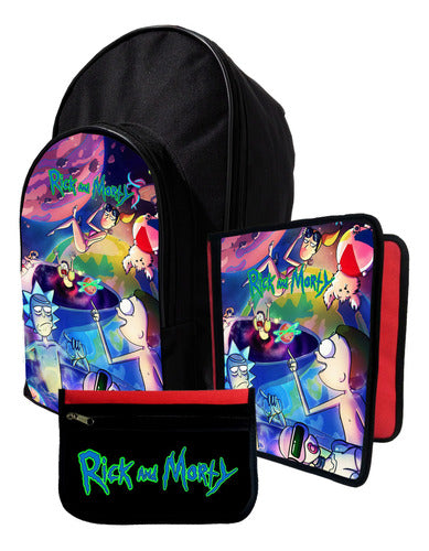 Marro Kit Backpack + Folder + Rick And Morty Pencil Case #179 0