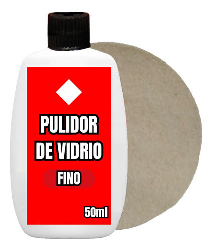 Pulidor Vidrio Oxido Cerio 50cc Fino + Pad Pulidora 5 Abrojo 0