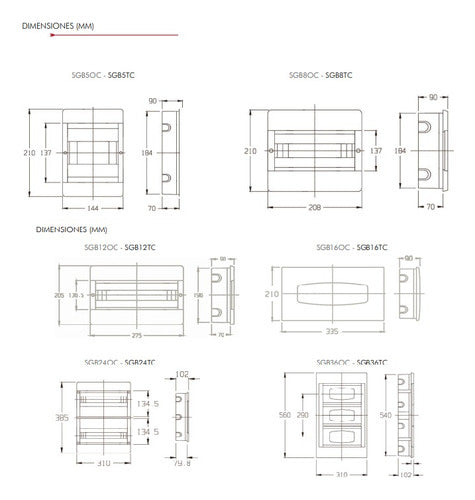 Caja Para Termicas 24 Bocas Embutir Tablero Din Steck 4