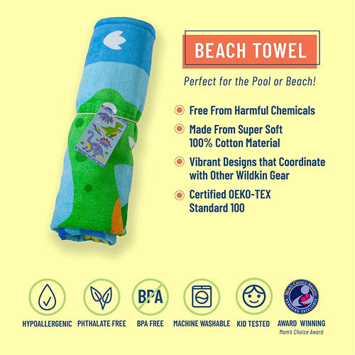 Wildkin Kids 100% Cotton Beach Towel for Boys and Girls 1