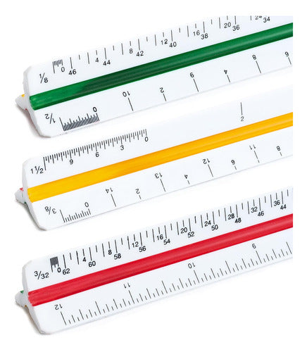 Mr. Pen - Large Triangular Ruler Set with Triangular Scale 1