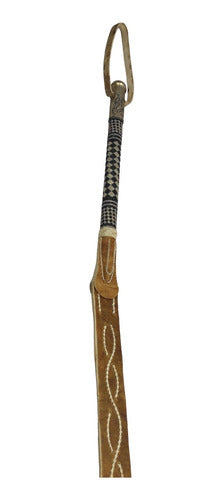 Hand-Woven Cane Whip with 60 Thongs Alpaca Handle and Wooden Talero 0