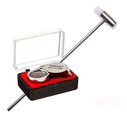 Centro Herramientas 20x Foldable Magnifying Glass + Watchmaker's Hammer 0