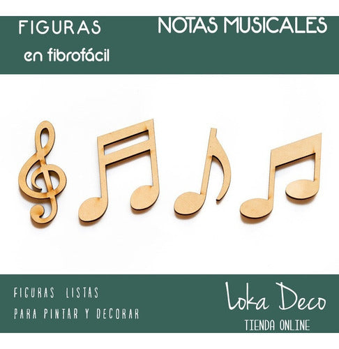 LOKA DECO Musical Note Shapes for Painting - 10cm Height X10 Units 0