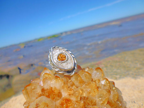 Alta Magia Adjustable Alpaca Tiger's Eye Selenite Ring 2024 1