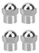 Buhocolor Chrome Valve / Cap Set for Auto, Moto, Truck, Bicycle x 4 Units 0