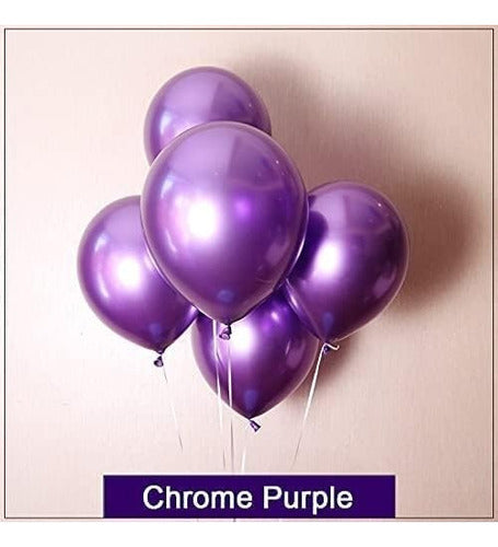 GN Violet Metallic Balloons for Parties - Pack of 10 2