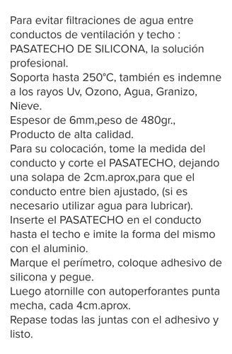 Pasatecho De Silicona Altatemperatura  De 3 A 6 , 75 A 160mm 1