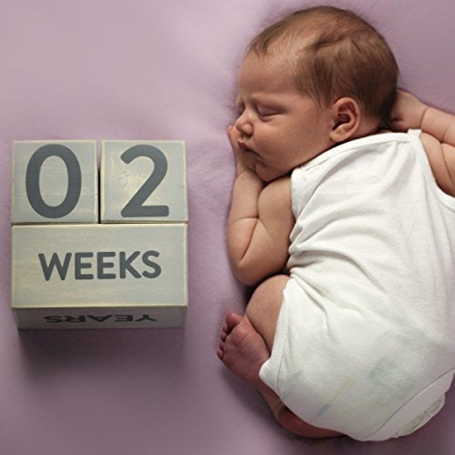 Pearhead Wooden Age Blocks Foto De Bebe Compartir Milestone 2