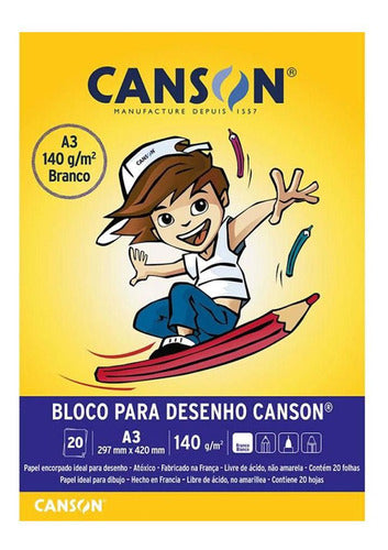 Bloco Desenho A3 297x420mm 140g 20fl Canson 0