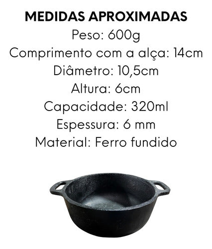 8 Bowl Cumbuca Mini Caçarola Malga 320ml Forno Ferro 6682 2