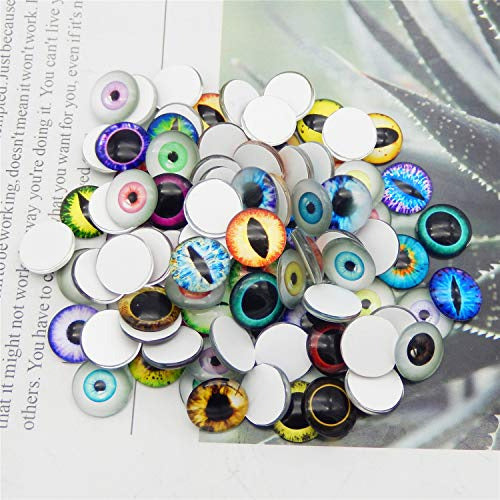 Jjg Round Glass Dragon Eye Owl Cat Eyes Gem Cover Dome Cabochons 120pcs 6mm 1