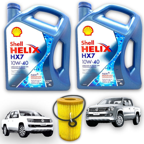 Kit Service Aceite Shell Hx7 Y Filtro Amarok 2.0 2010 A 2023 0