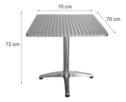 Just Home Collection Silver Square Aluminum Outdoor Table 3