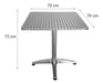 Just Home Collection Silver Square Aluminum Outdoor Table 3