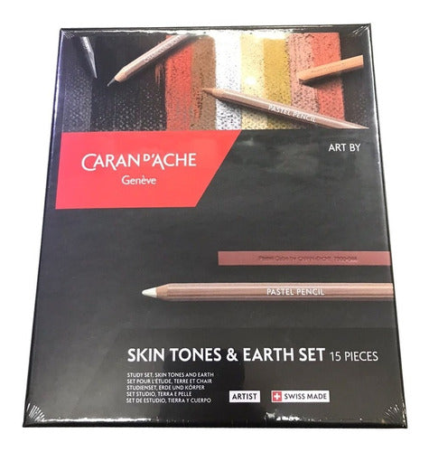 Caran d'Ache Skin Tones & Earth Pastel Pencils Box Set 15 0