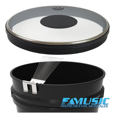 Remo Usa Snare Parche Preafinado Tacho Pintura Liq# Prm 3