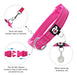 Azuza Reflective Dog Collar, Padded Neoprene Collar with ID Tag Ring, Adjustable for Small Dogs, Hot Pink 1
