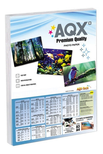 AQX-Tech Glossy Adhesive Sticker Paper 130gsm A3+ 20 Sheets 0