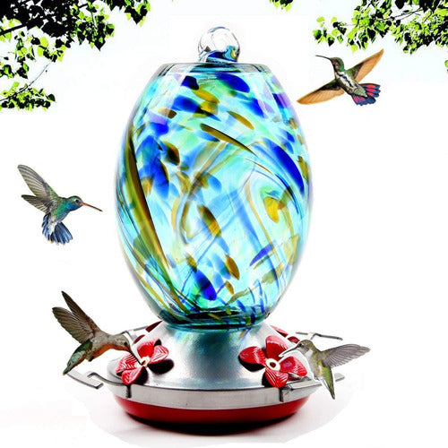 Jalamwang Hummingbird Feeder - Hand Blown Glass - Starry Night 0