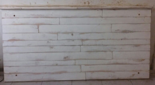 Respaldo De Cama Patinado Blanco, Madera Pallet Vintage 1