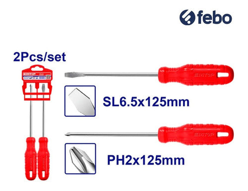 Set Kit 2 Destornilladores Emtop Profesionales Pl Ph 125mm 1