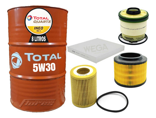 Wega 5W30 Oil Change 8L + Filter Kit for Ford Ranger 2.2 TDCi 0