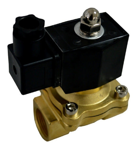 Válvula Solenoide 2 Vias Latão Nf3/4 Água Ar E Óleo 220v 4