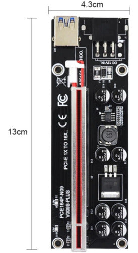 PCI-E 1X to 16X V009S Plus USB3.0 Cable Mining Rig Riser 4