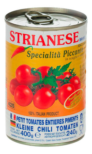 Strianese Pomodorini Interi Piccanti 400gr. Origen Italia 0