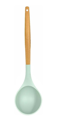 Sheshu Home Silicone Ladle with Wooden Handle 6