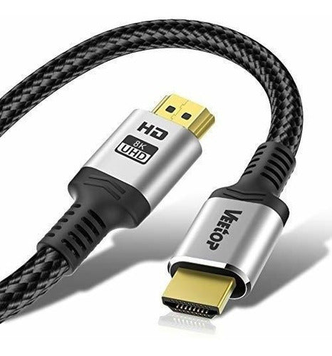 Cable Hdmi 2.1 8k Trenzado 3mt Hdcp 2.2 Veetop 0