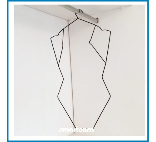 Set of 6 Wire Woman Silhouette Lingerie Bust Mannequin Hangers 80 cm 0