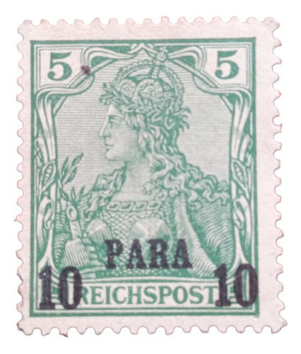 Germany 1905 Turkey Office Overprint 10 Para Stamp 0