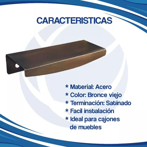 Cima Tirador Curvo Mueble 10 Cm Radem Acero Bronce Viejo X 20 Uni 2