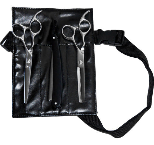 Professional Hairdressing Scissor Cutting + Thinning + Razor + Waist Pack Kit 0