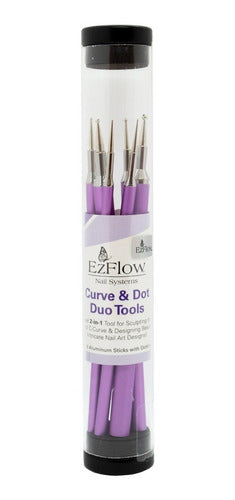 EzFlow Curve & Dot Duo Tools Nail Art Decoration Dooting Kit 0