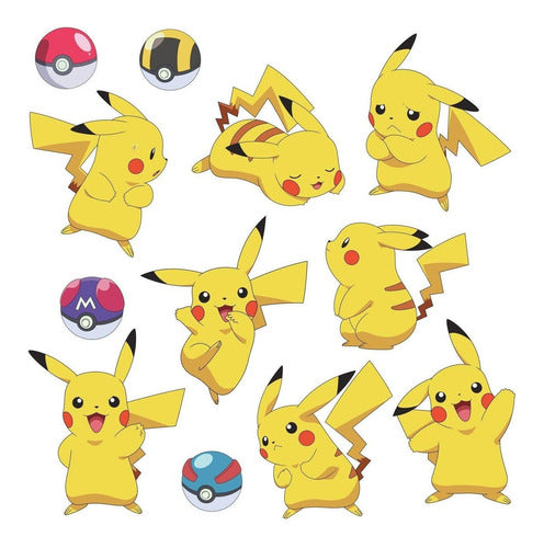 Vinilo Decorativo Pared [75bl6k55] Pokemon Pikachu 1