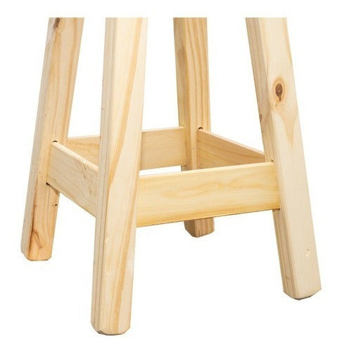 High Stool Pine Wood Natural 75cm 3