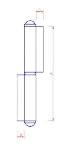 Metalúrgica Diego Bisagra Ficha Para Herrero 80x20 - 2.5mm - 20 Uds. 1