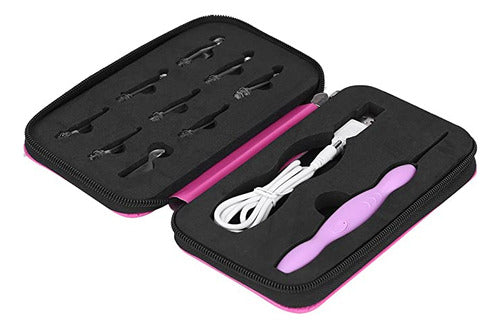 Walfront LED Crochet Hook Set, 9 in 1, USB Rechargeable 0