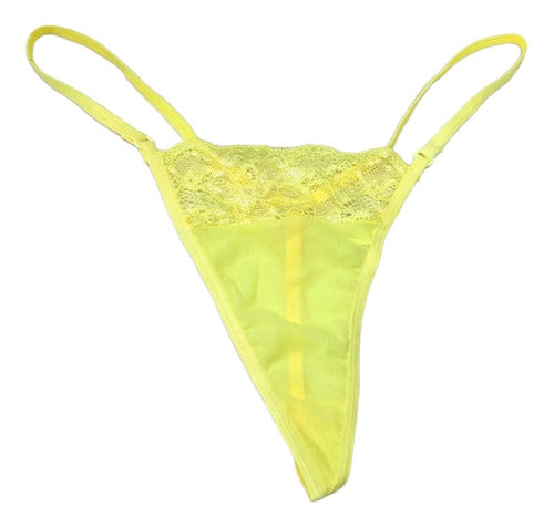 Tulle and Lace Thong Microless Women's Lingerie 05 6
