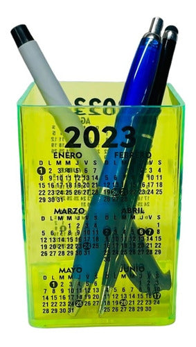 100 Colorful Pen Holders with Logo and 2019 Calendar 36