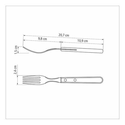 Set of 12 Tramontina Oak Polywood Table Forks 1