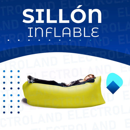 Inflatable Lounge Chair Puff Mattress Beach Pool Camping + Bag 21