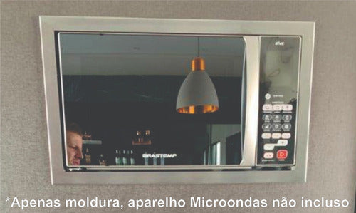 Moldura Inox Acabamento No Móvel Microondas Brastemp Bmj38 3