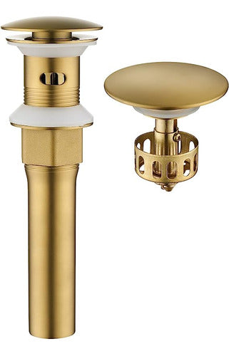 Kaiying Pop Up Drain, Bathroom Sink Drain Stopper with Overflow, Vessel Sink Drain Assembly - Brushed Brass 0