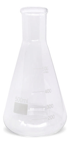 Frasco Erlenmeyer Boca Estreita 500ml Vidro Boro 3.3 1